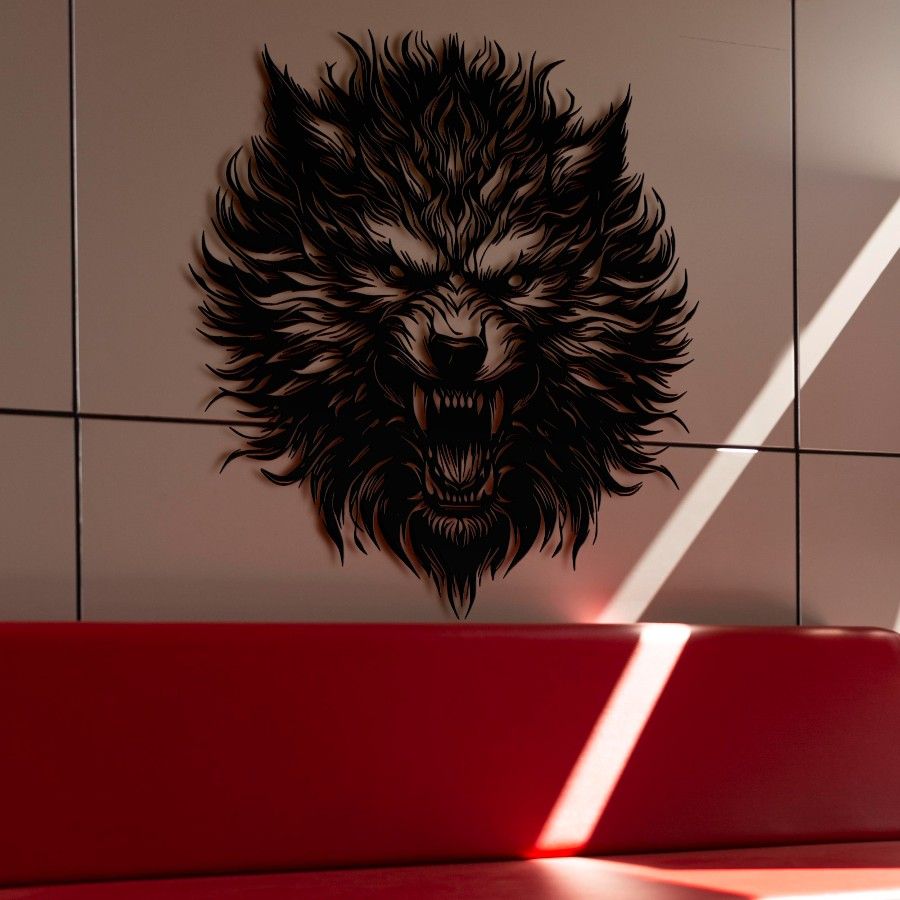 Wolf Head Metal Wall Art