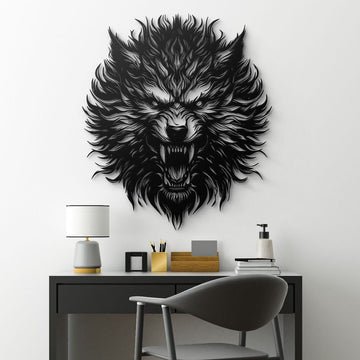 Wolf Head Metal Wall Art