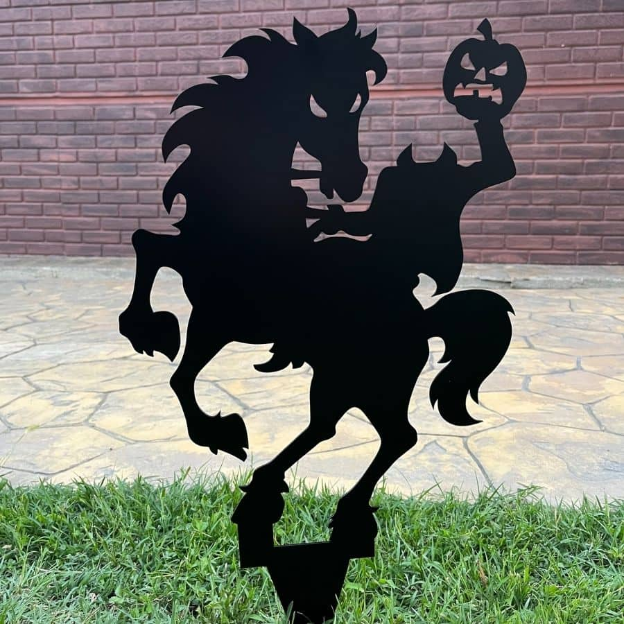 Zombie Horse Metal Yard Art, Halloween Decor