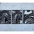 Zebra Pattern Metal Wall Art Decor Set of 3