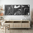 Zebra Pattern Metal Wall Art Decor Set of 3