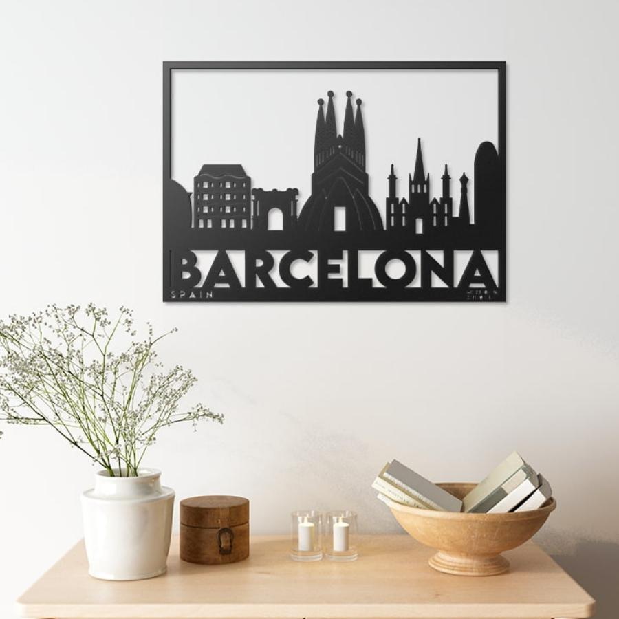 Barcelona City Metal Wall Art Decor