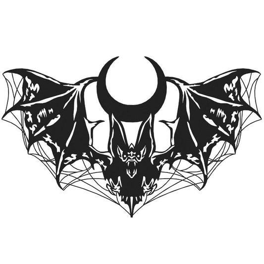 Mystical Gothic Bat Metal Wall Art