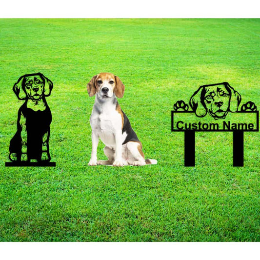 Beagle Custom Metal Dog Portrait