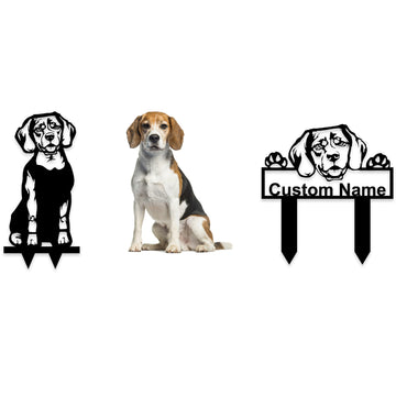 Beagle Custom Metal Dog Portrait