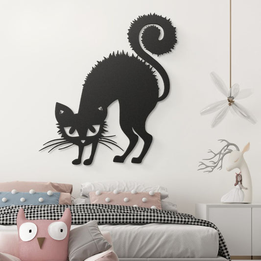 Black Cat Metal Wall Art