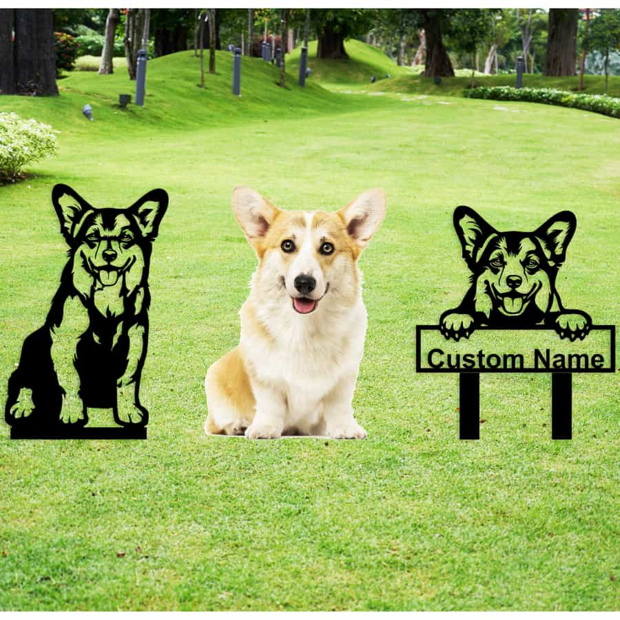 Pembroke Welsh Corgi Custom Metal Dog Portrait