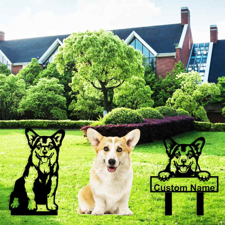 Pembroke Welsh Corgi Custom Metal Dog Portrait