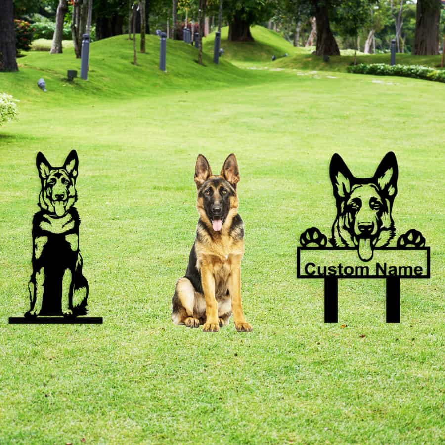 German Shepherd Custom Metal Dog Portrait