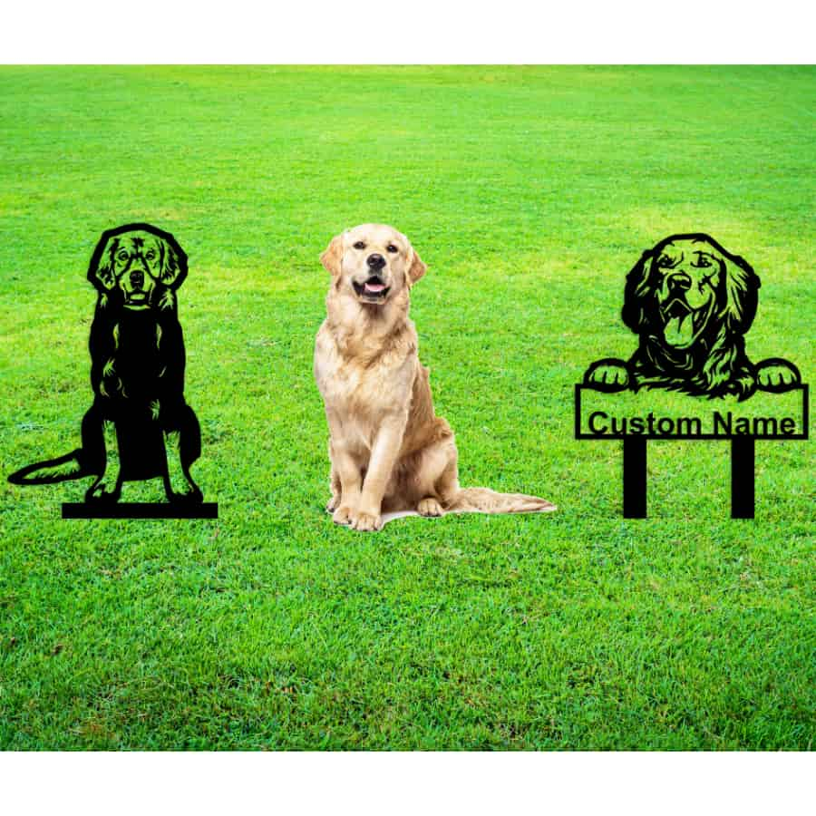 Golden Retriever Custom Metal Dog Portrait