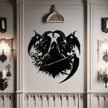 Majestic Grim Reaper Gothic Metal Wall Art