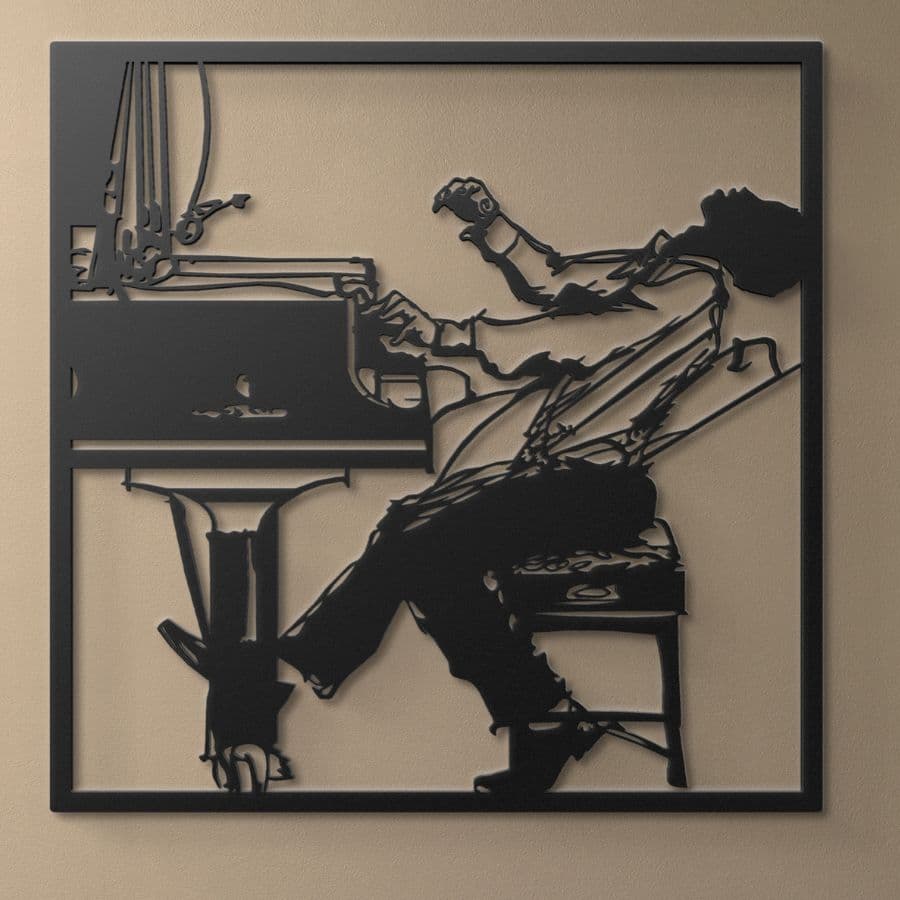 Jazz Pianist Metal Wall Art Decor