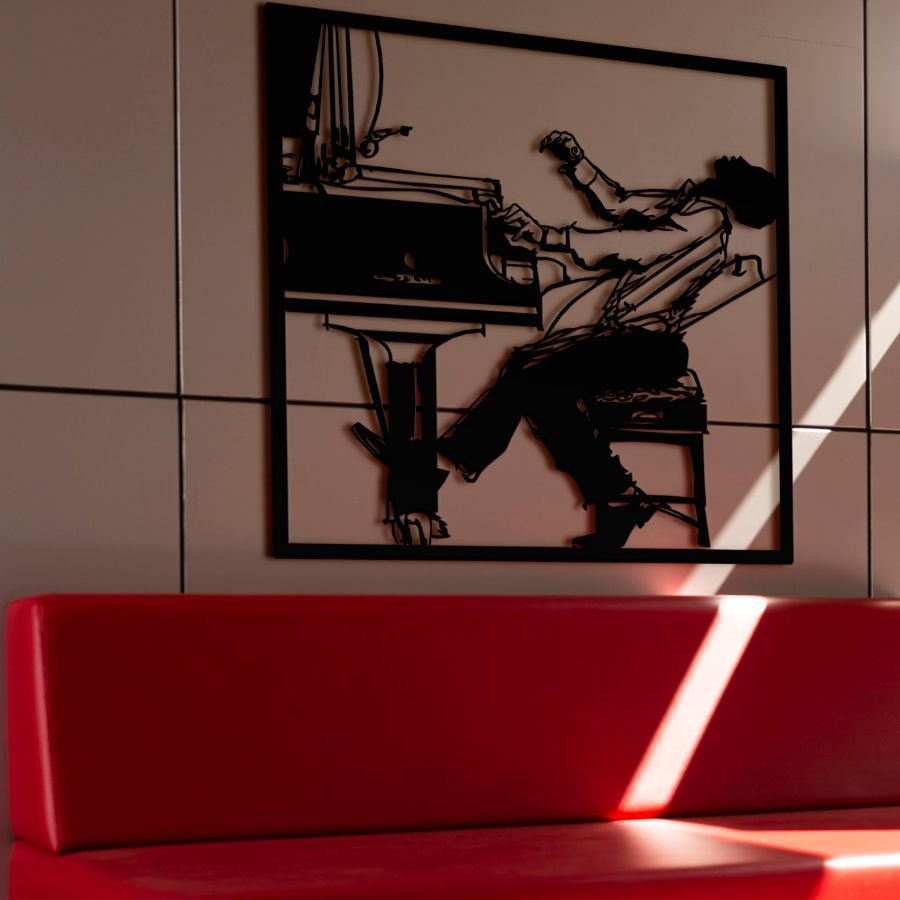 Jazz Pianist Metal Wall Art Decor