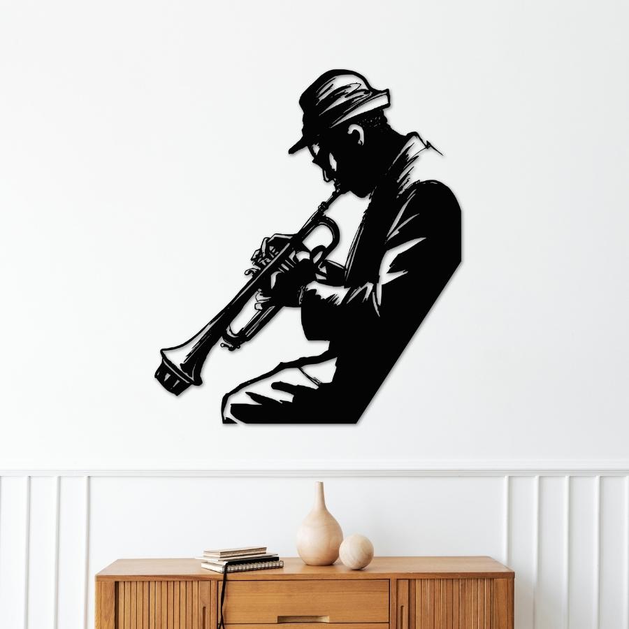 Jazz Trumpet Player Metal Wall Art