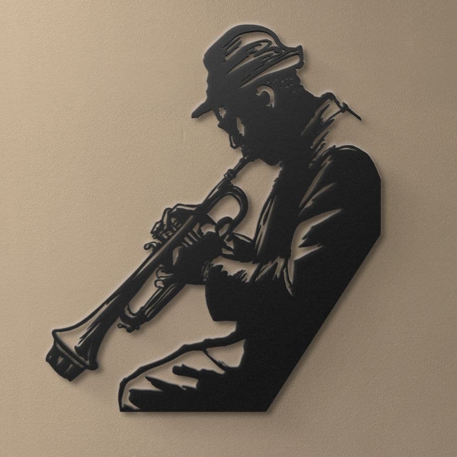 Jazz Trumpet Player Metal Wall Art