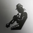 Jazz Trumpet Player Metal Wall Art