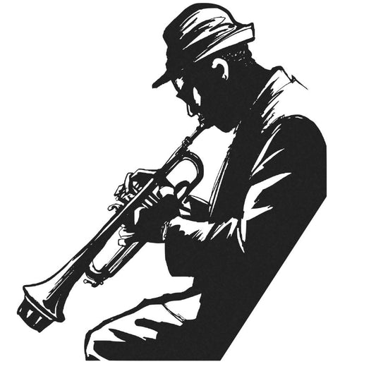 Jazz Trumpet Player Metal Wall Art