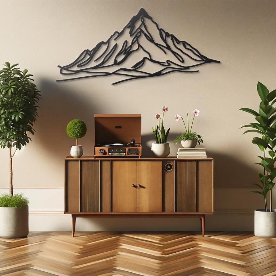 Metal Mountain Line Wall Art