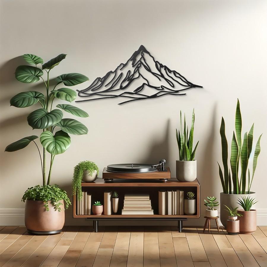 Metal Mountain Line Wall Art