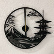 Japanese Landscape Metal Wall Clock