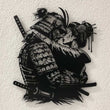 Japanese Samurai & Geisha Embrace Metal Wall Art