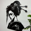 Japanese Geisha Woman Metal Wall Art