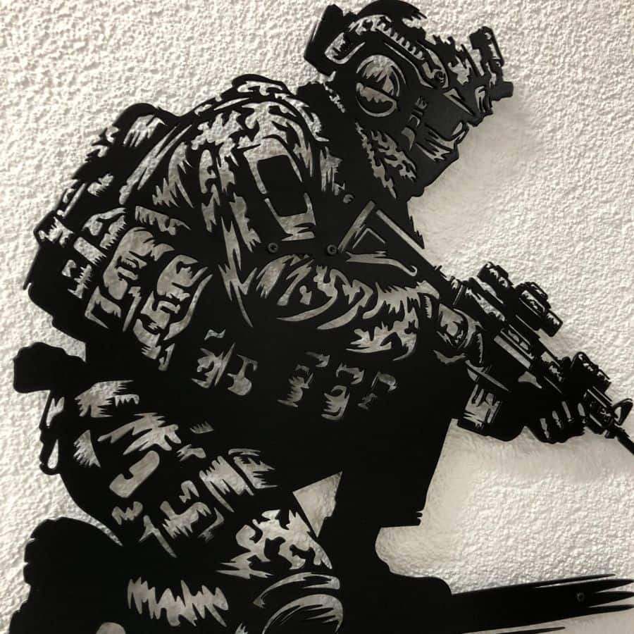 Soldier Metal Wall Art Man Cave Decor