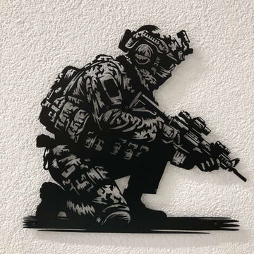 Soldier Metal Wall Art Man Cave Decor