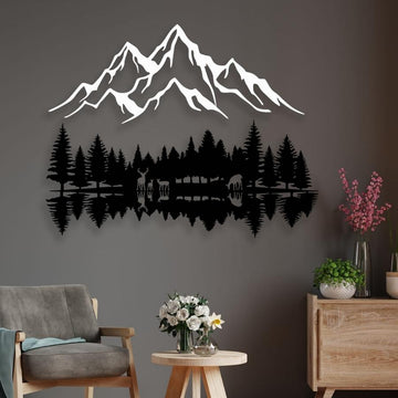 Mountain and Forest Metal Wall Art Decor