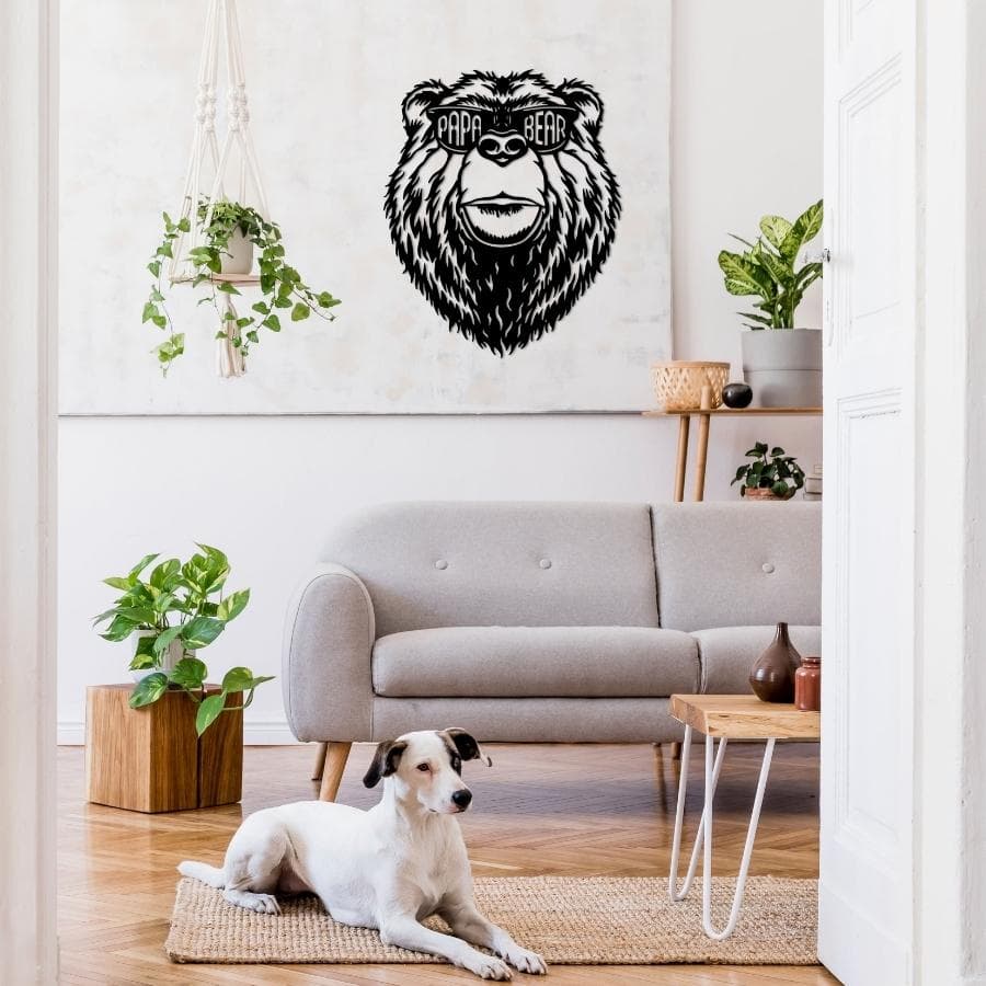 Black Bear Metal Wall Art Decor