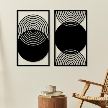 Abstract Mid Century Modern Metal Wall Art Set of 2