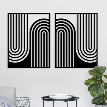 Mid Century Modern Metal Wall Art Set