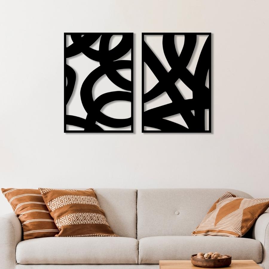 Abstract Style Mid Century Modern Metal Wall Art Decor