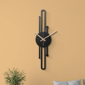 Long Geometric Metal Wall Clock