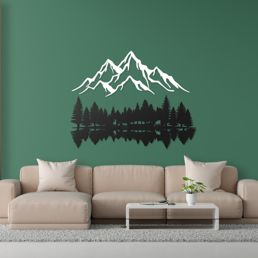 Mountain and Forest Metal Wall Art Decor