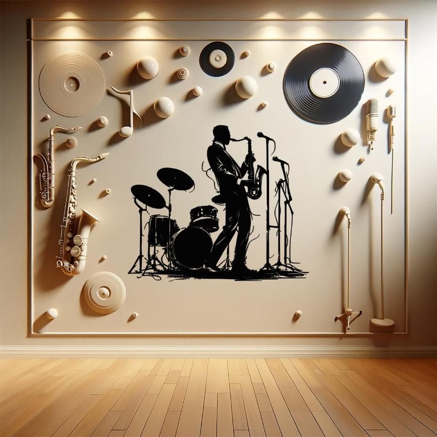 Sax Player Metal Wall Art