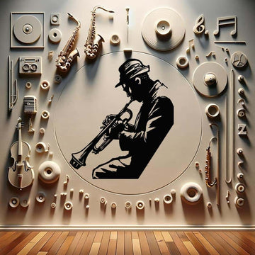 Jazz Trumpet Player Metal Wall Art