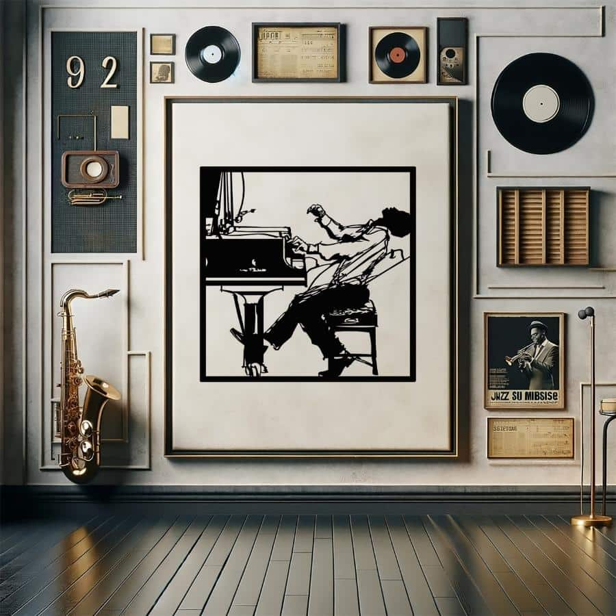 Jazz Pianist Metal Wall Art Decor