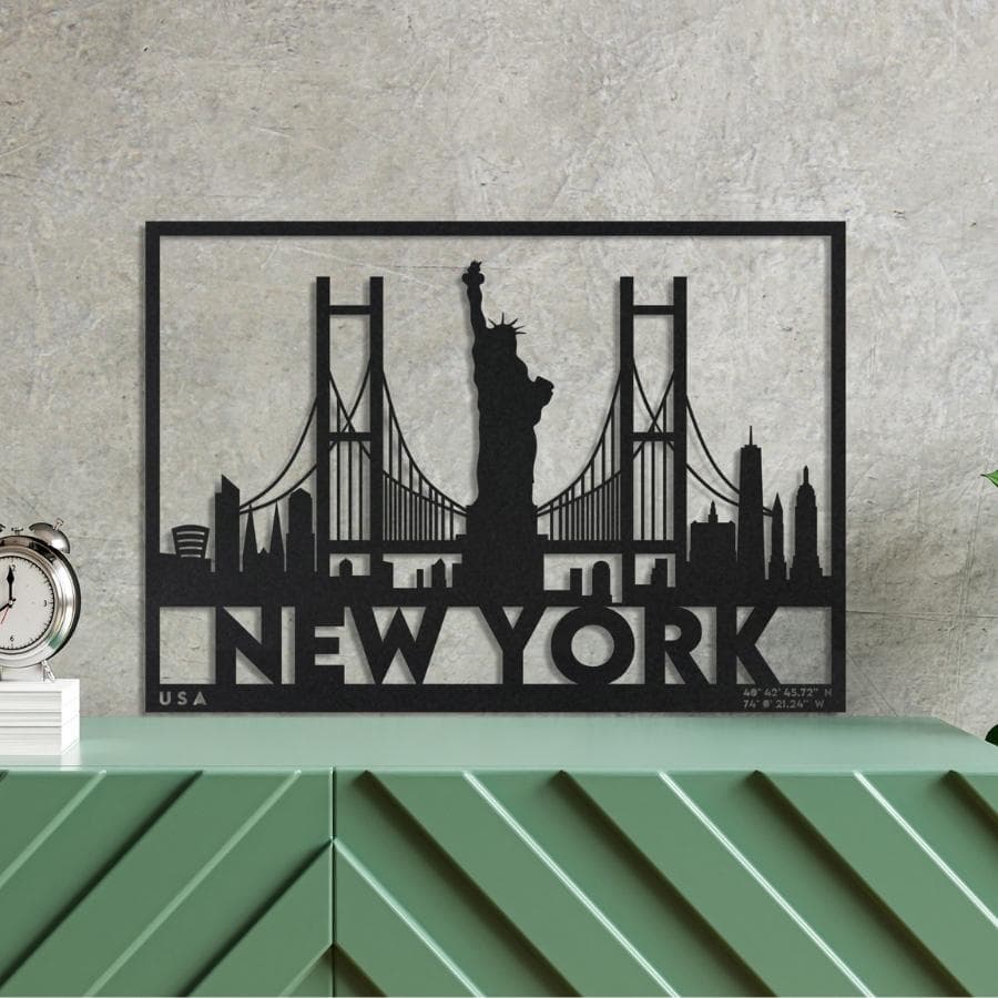 New York City Metal Wall Art Decor