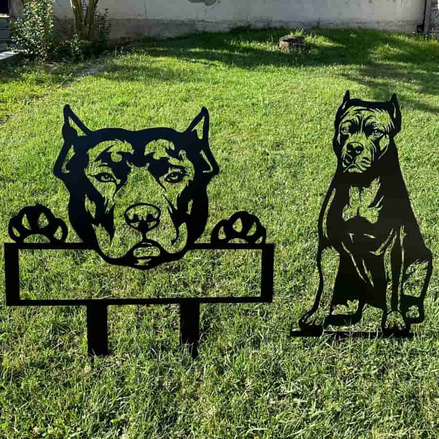 Pit Bull Custom Metal Dog Portrait