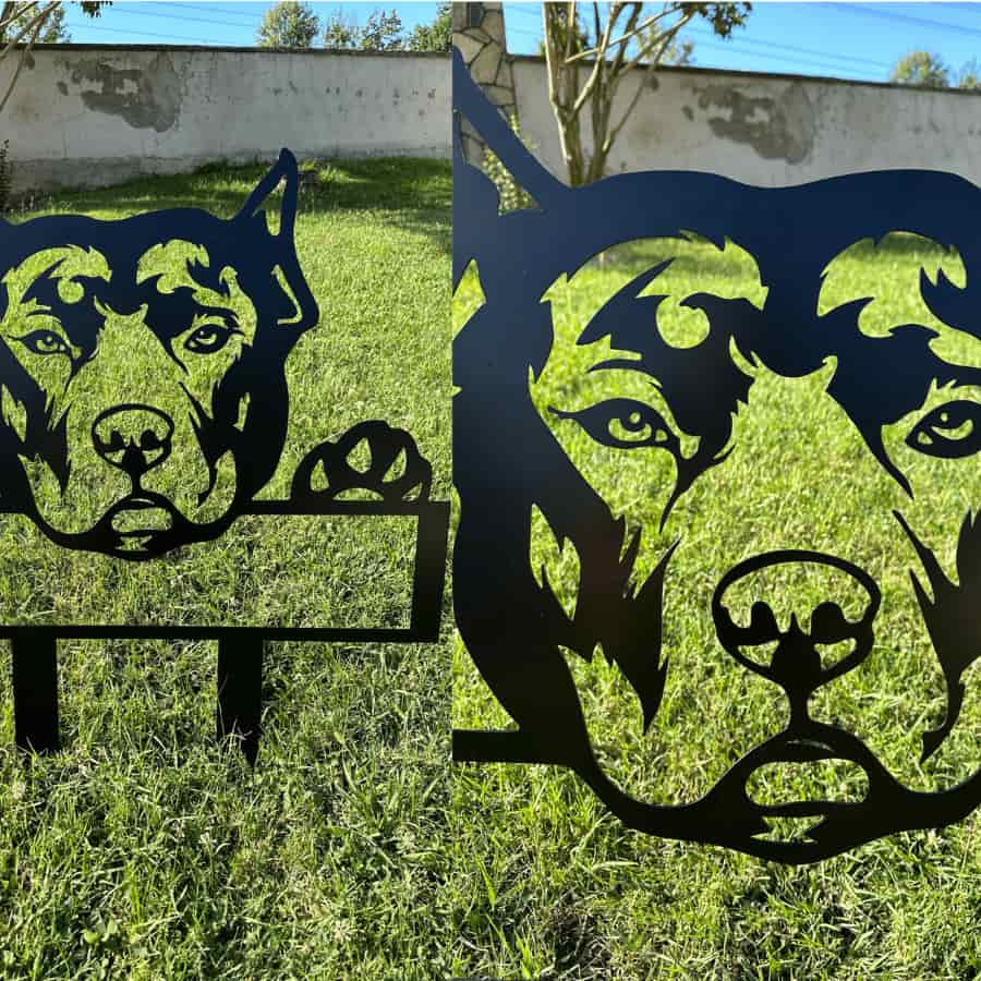 Pit Bull Custom Metal Dog Portrait