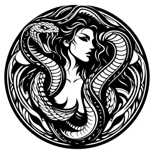 Gothic Snake Woman Metal Wall Art