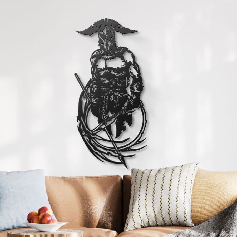 Spartan Warrior Metal Wall Art