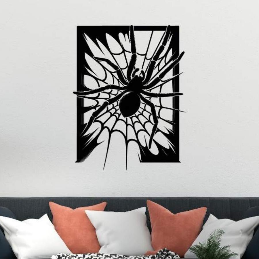 Gothic Style Spider Web Metal Wall Art