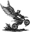 Winged Motorcyle Metal Wall Art