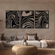 Zebra Pattern Metal Wall Art Decor Set of 3